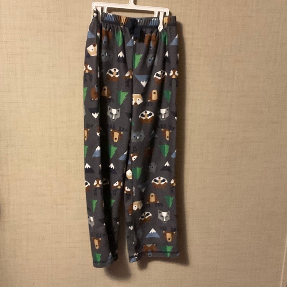 Kids Animal Print Pajama Bottoms - Gray